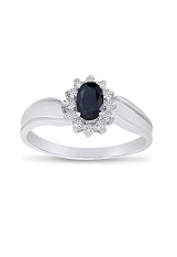nice white gold oval sapphire gemstone baby birthstone ring